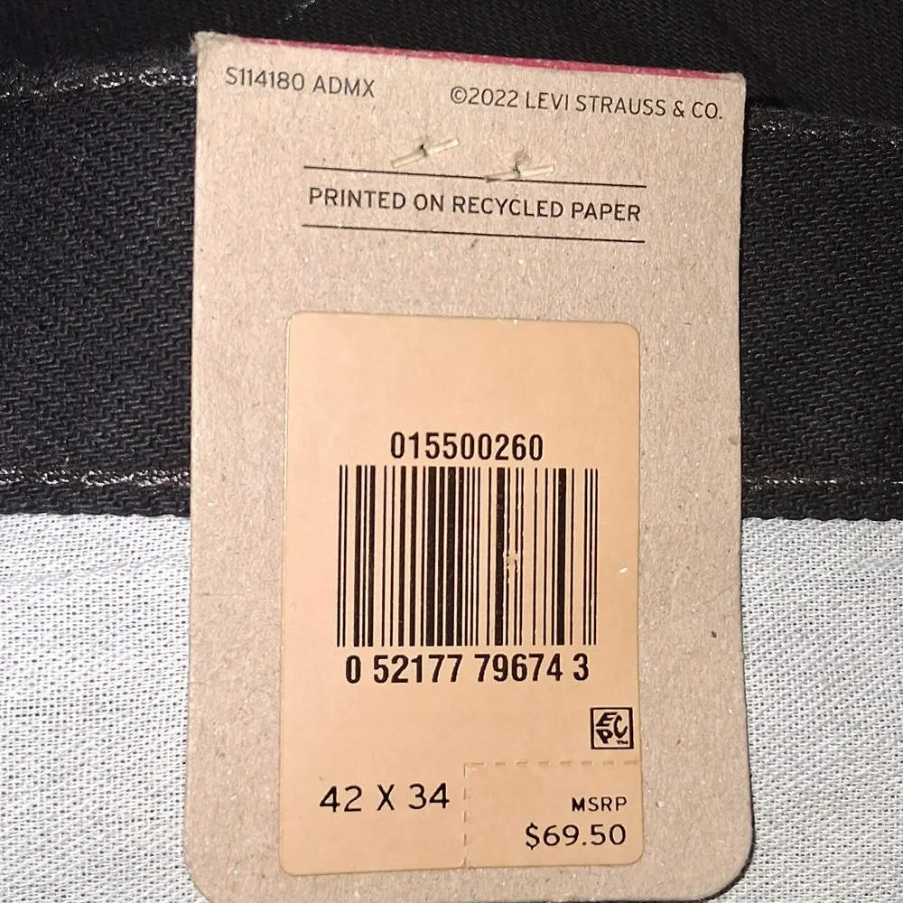 Levi's 550 Relaxed Fit Jeans Size-42x34 Black NWT - Picture 5 of 5